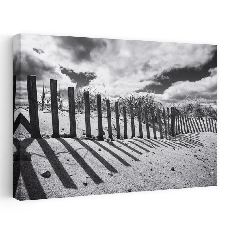 Nantucket, ombres, contemporain, noir, noir et blanc, plage, nuage, nuage, H 24 po x l 16 po