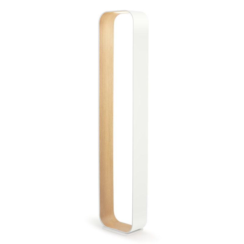 Lampe sur pied Contour, Blanc / chêne blanc