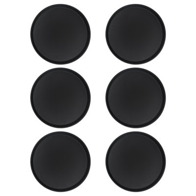 Argon Tableware Round Non-Slip Serving Trays - Black