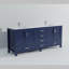 Ensemble de meuble-lavabo double avec plateau en marbre de Carrare et robinet-110910475