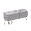 Siège de rangement pratique en similifourrure grise avec banc de chambre doré et-131300916