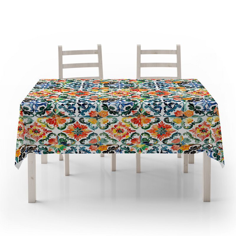 Durable Tablecloth, 50% Cotton / 50% Polyester, 55.1 x 118.1 inches | Machine Washable at 86°F, Tumble Dryer Safe, Ironable | Perfect for Dining Room, Parties & Everyday Use, Elegant Design & Easy Care