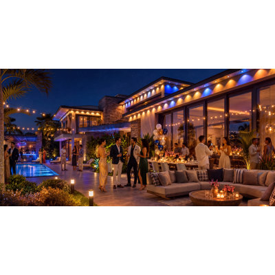 Guirlande lumineuse extérieure permanente Lumary de 91 m (300 pi) avec 180 DEL RGBAICW, étanche IP 67, soudure/application/commande vocale, plus de 10 000 effets lumineux pour terrasse et patio extérieurs (noir)