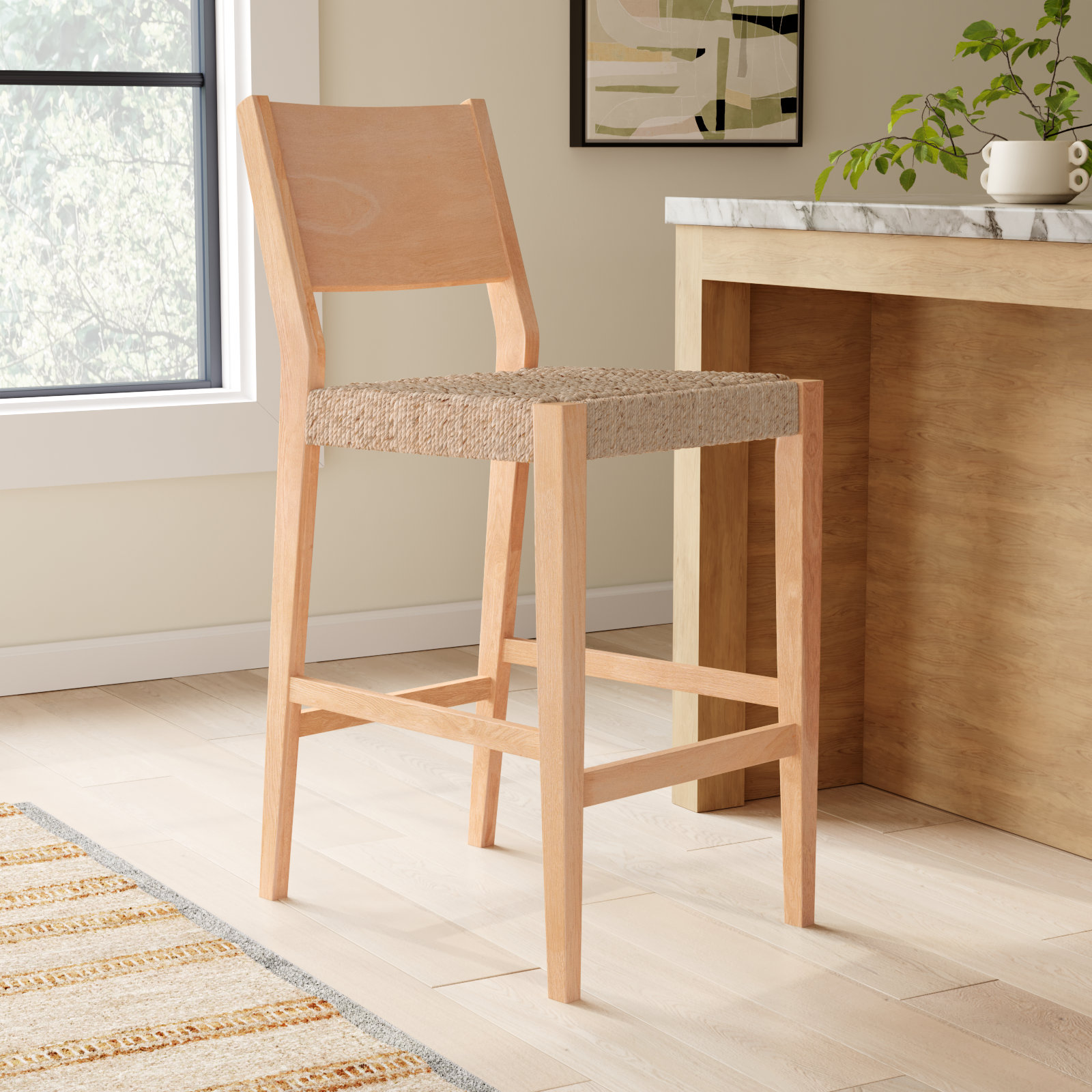 Bar stool (30” Seat Height), Natural