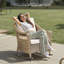 Chaise berçante d'extérieur à dossier haut avec coussins Quirama-750209447