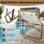 Chaise de patio pliante jaune pour l'extérieur avec dossier réglable, structure enveloppée de rotin, coussin épais et appui-tête, ensemble 2 pièces pour le camping près de la piscine
