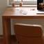 Bureau rectangulaire en bois massif noyer clair-1715650158