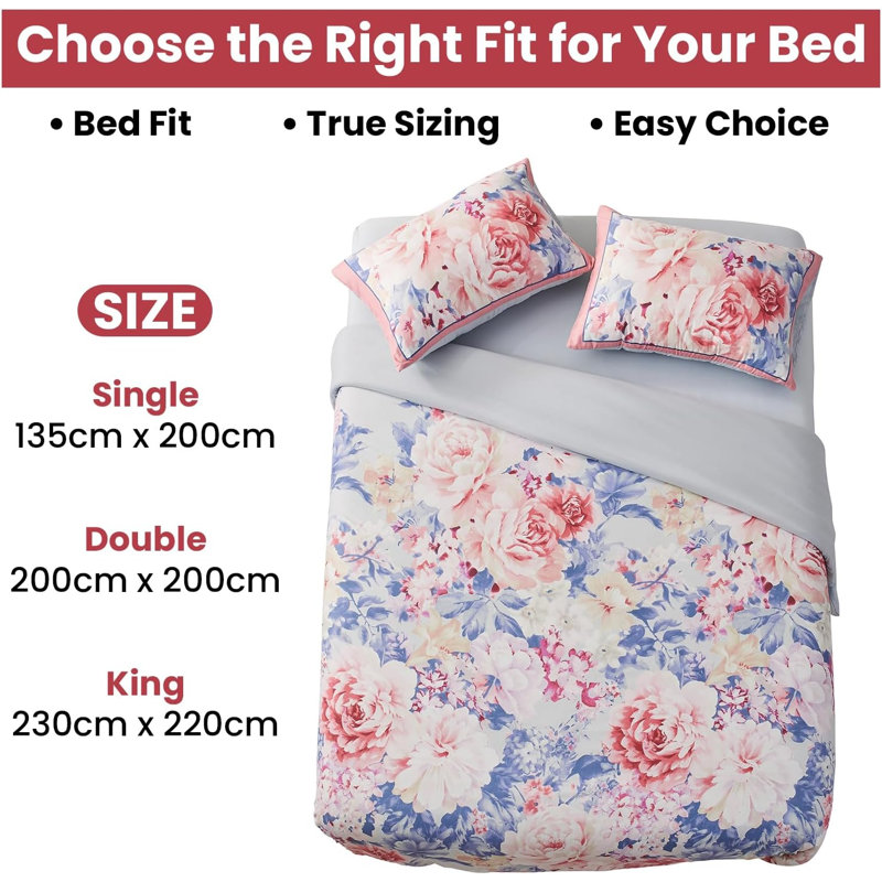 Polyester Duvet Cover Set with Pillowcases Included, King Duvet Cover + 2 Standard Pillowcases