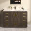 Meuble-lavabo 48 po avec rangement abondant | 11 tiroirs et 2 portes à fermeture en douceur, plateau en résine et armoire en panneau de fibres à densité moyenne, style transitionnel pour salle de bain principale-131246846