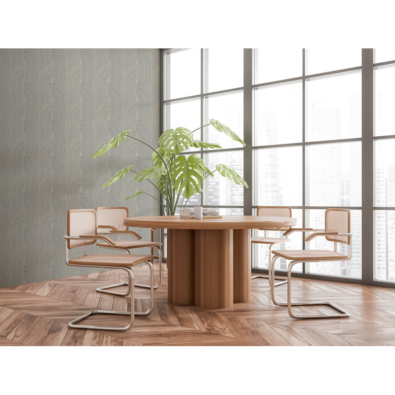 Woven Arcs - Loft Stone Wallpaper, Stone, Self-adhesive