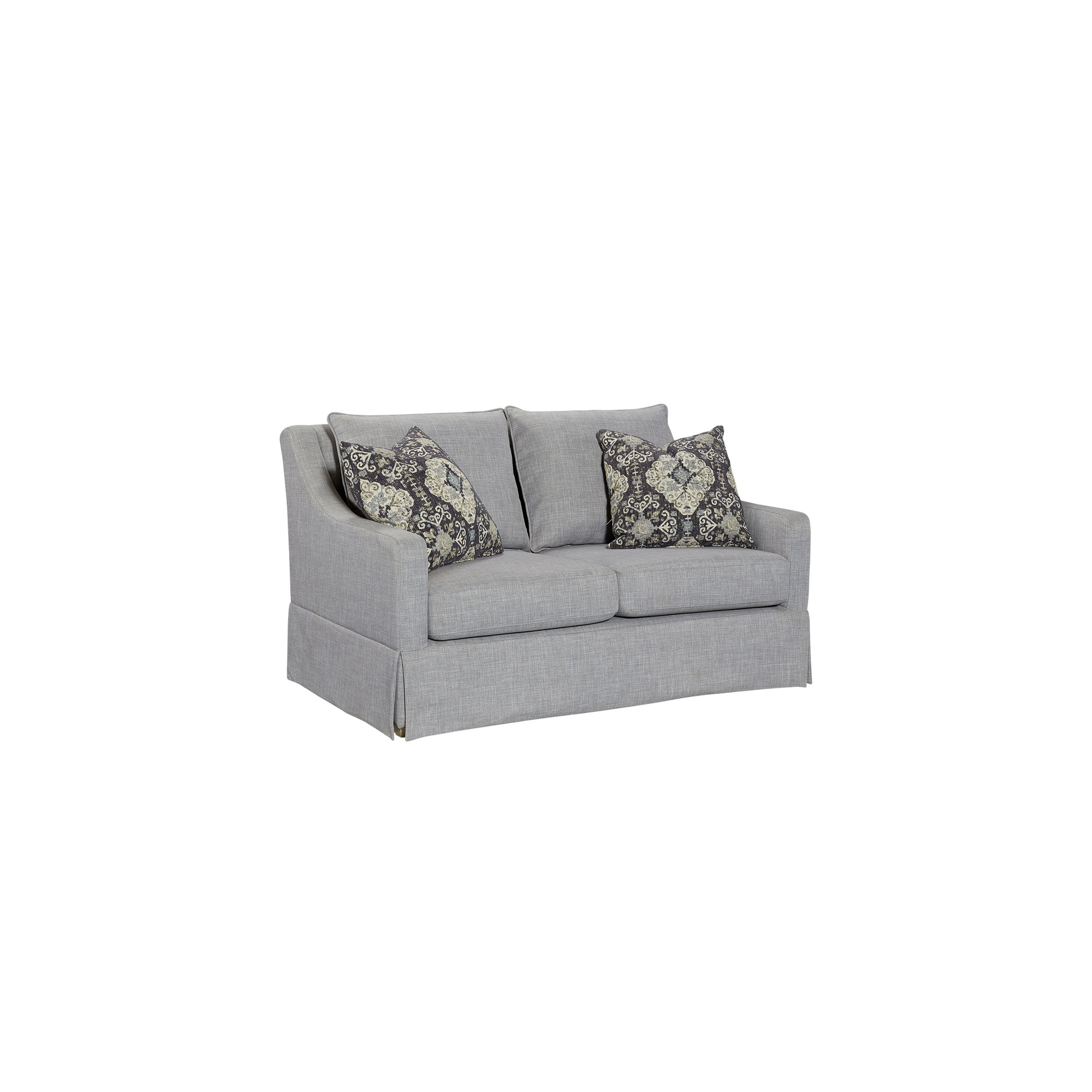 Latitude Run® Loveseat With Skirt And Reversable Cushions And 2 Pillows ...