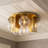 6-Light Modern Brass Finish Bubble Glass Flush Mount Ceiling Light