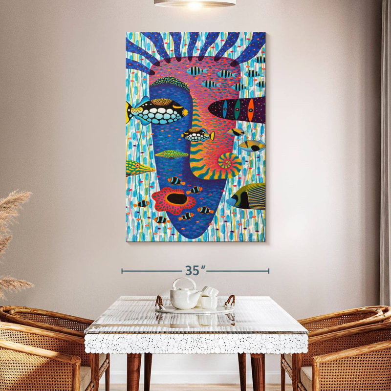 Avery Abstract Fish Face, 51" H x 34" W