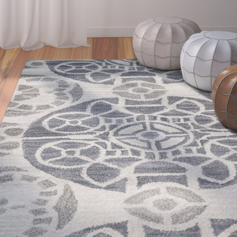 Tapis géométrique en laine / viscose touffeté à la main Kouerga, Rectangle 10 pi x 14 pi