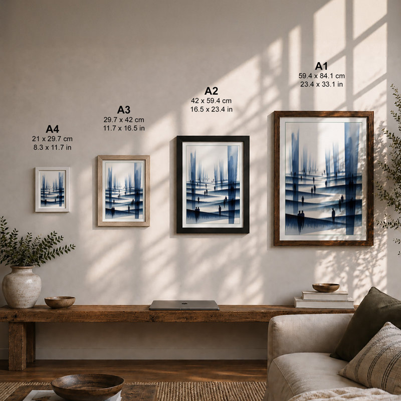 Urban Verticals Minimalist - Print, A1 - 84.1 x 59.4 cm, Black