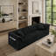 Canapé modulaire droit 2 pièces, canapé rembourré moderne avec accoudoirs rembourrés courbés et poche de rangement latérale dans la poche latérale pour le salon - noir-2081783950