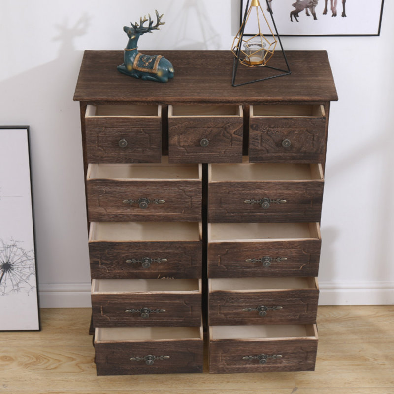 Armoire d'appoint en bois manufacturé brun foncé