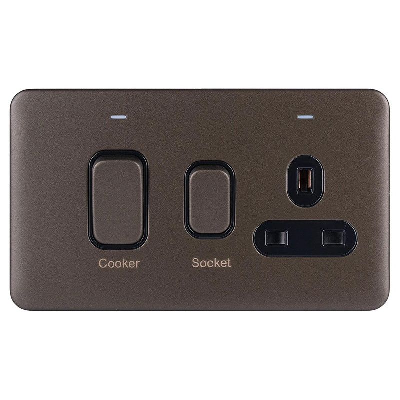 Lisse Screwless Cooker Control Wall Mounted Socket