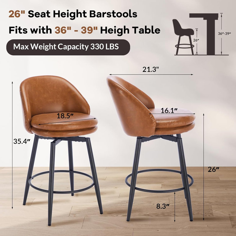 Counter Stool with Metal Frame