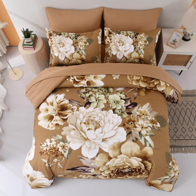 7-Piece Floral Comforter Set Lightweight All-Season Bedding Set