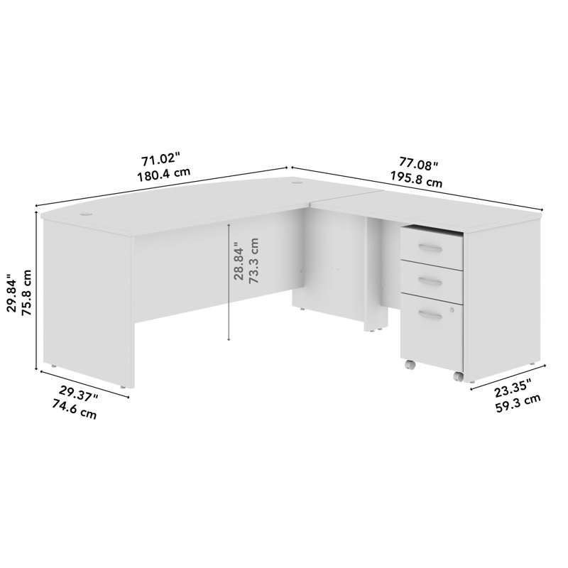 Series C Bow L-Shaped Computer Desk