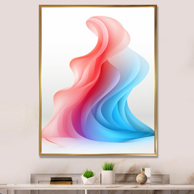 «Blue Pink Colorful Pastel Waves - Abstract Shape», impressions d'art mural