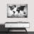 Charcoal Black World Map Canvas Print-92517718