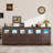 95.3“ LED Farmhouse TV Stand For Tvs Up To 85" With Power Outlets And Adjustable Shelves-163533591-148976056