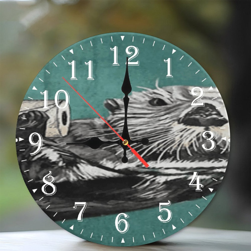 Horloge murale en bois 10 po, mouvement silencieux, à piles (piles AA non incluses), décor artistique, parfait pour les décorations