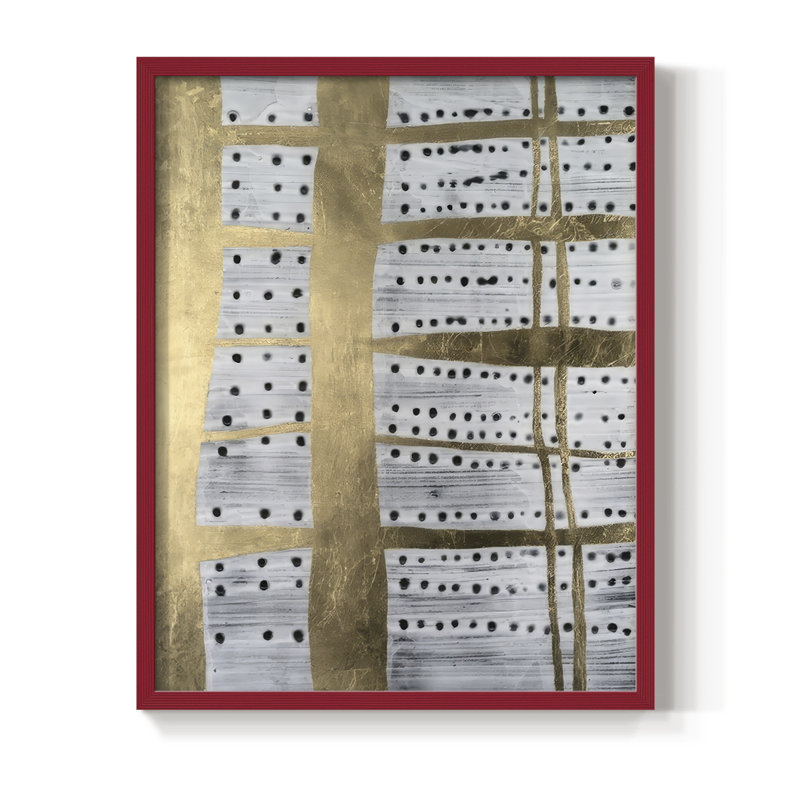 «Trim & Flecks I», reproduction encadrée - bois massif, Rouge, H 15 po x l 12 po