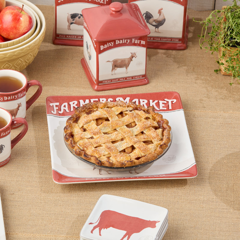 Vintage Farm Square Platter 12.5"