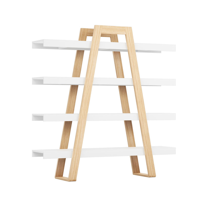 166cm H x 155cm W Wood Ladder Bookcase