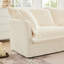 2 avec 3 repose-pieds, velours côtelé crème pour salon confortable 3