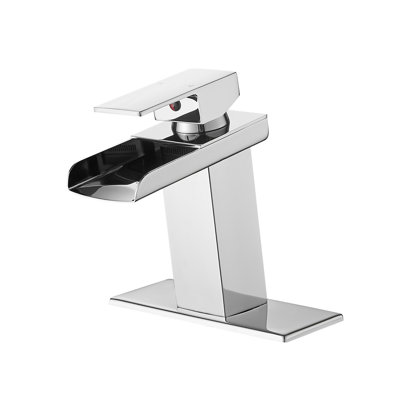 Robinet de salle de bain en acier inoxydable à poignée simple avec cascade Waterfall