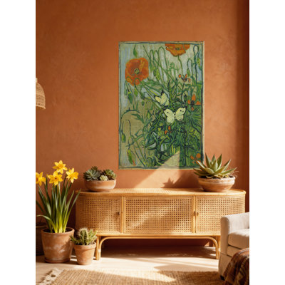 "Butterflies and Poppies", reproduction sur toile tendue