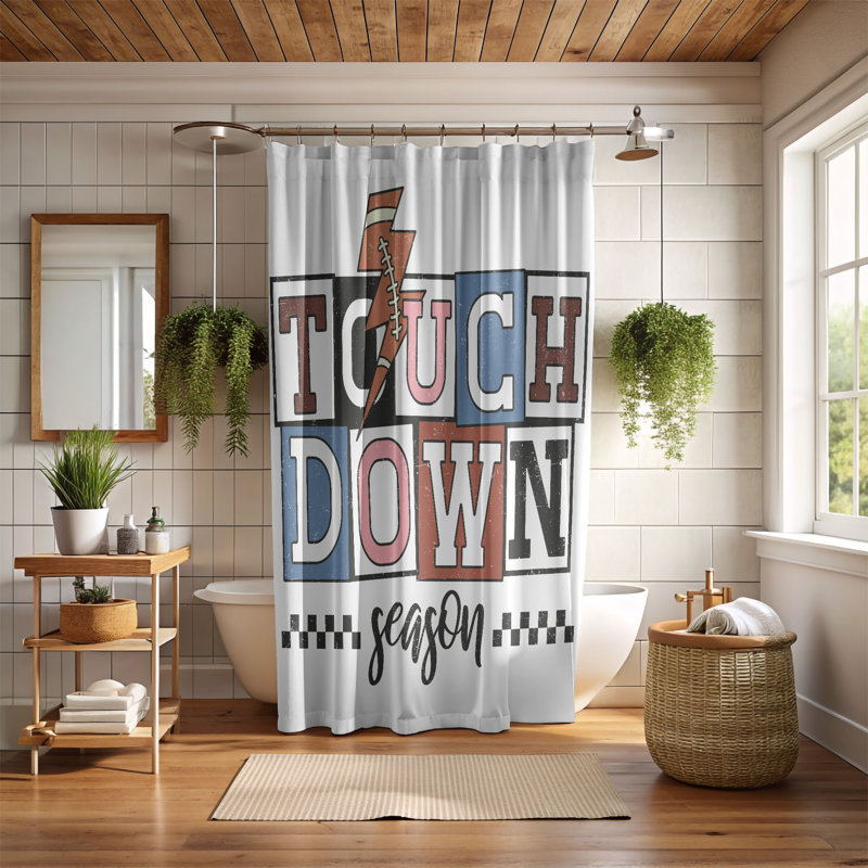 Football Win - rideau de douche standard 1 pièce, H 74 po x l 71 po