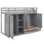 Lit mezzanine multifonctionnel avec beaucoup de rangement, y compris des tablettes, des armoires, des tiroirs et une échelle de rangement, idéal pour économiser de l'espace-2136277946