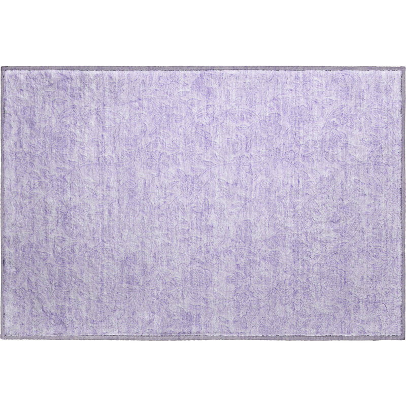 Premium Machine Washable Prisco Lilac Rug, Rectangle 1'8" x 2'6"