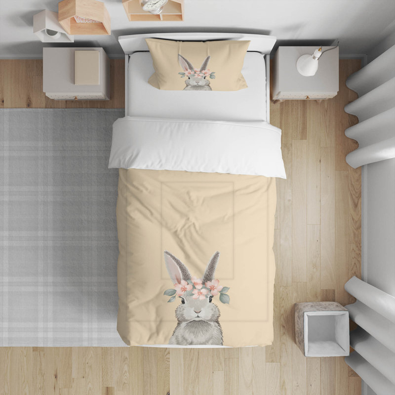 Bunny Decorative Lightweight Comforter Set, Yellow