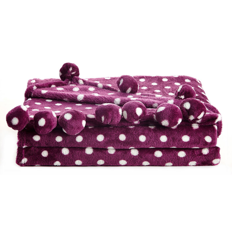  Jeté réversible à pompons