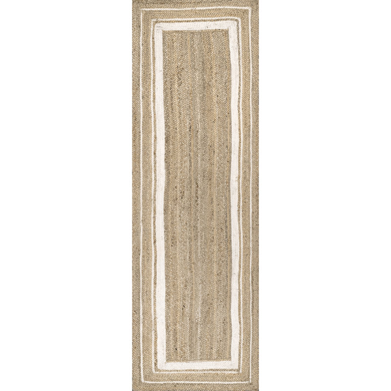 Ankita Bordered Jute Area Rug, Runner 2'6" x 6'