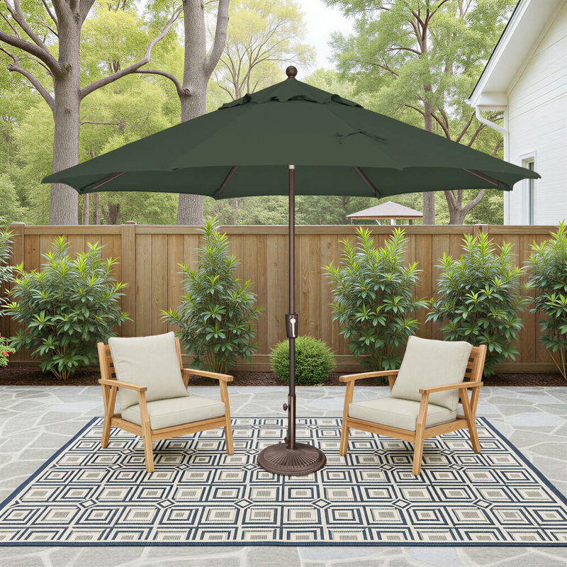 Parasol incliné à bouton-poussoir 11 'Laonceston, Beige, Bronze