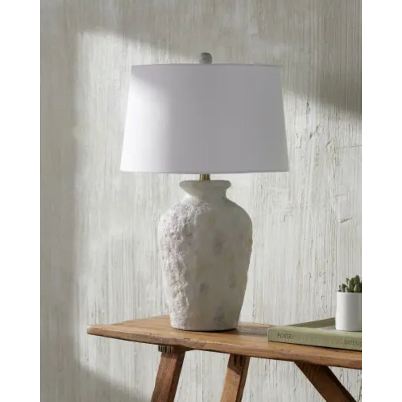 Lampe de table Robertsville, Céramique, Gris, H 25,5 po x l 18 po x P 18 po