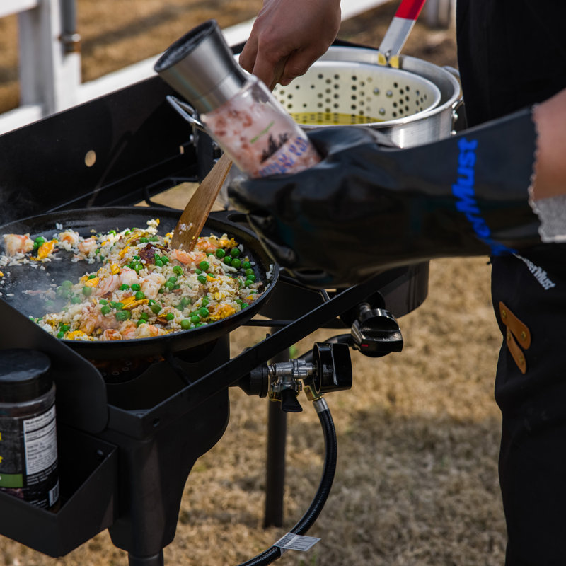Black Double Burner Outdoor Propane Stove