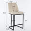 Ensemble de 2 tabourets de bar rembourrés modernes avec dossier capitonné, chaise à hauteur de comptoir avec structure en métal robuste, siège rembourré confortable pour la cuisine, le bar ou la salle à manger - beige-519680132