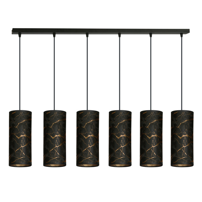 Sutter 6 - Light Kitchen Island Pendant, Black