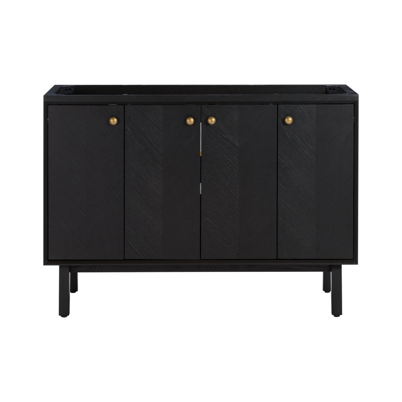 Adele 48'' Black Oak Single Bathroom Vanity Base