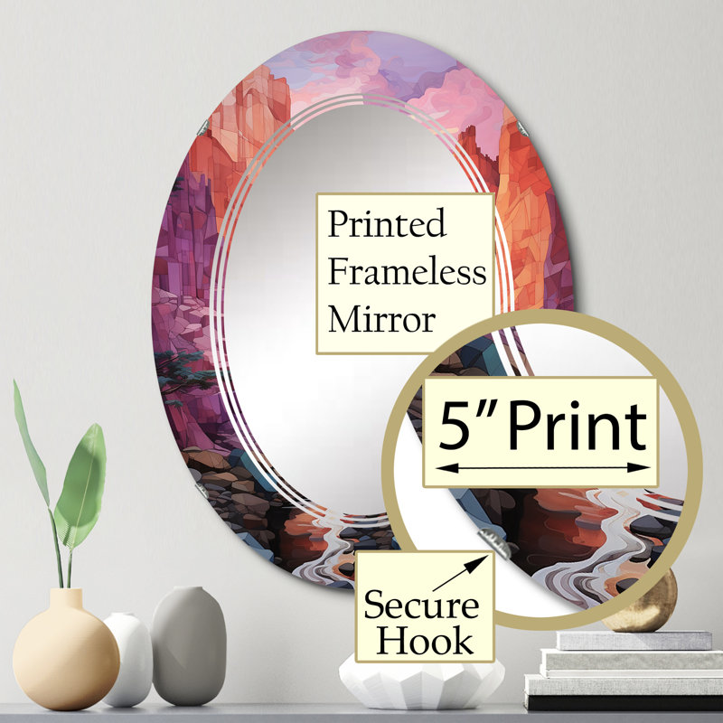 Miroir mural Rosarito - Paysages ovale, 30 po x 20 po