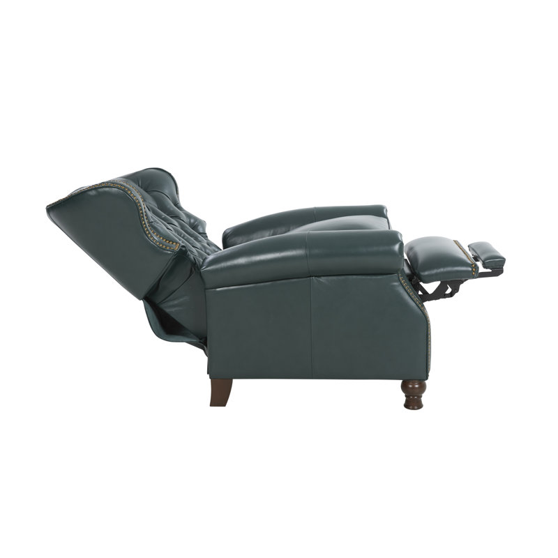 Alham Recliner, Dark Green Genuine Leather