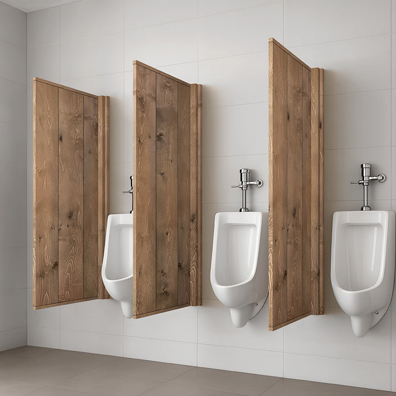 Cloison de salle de bain en bois de pin massif, Marron clair, H 58 po x l 18 po x P 1,5 po